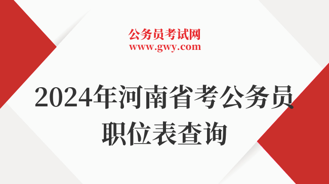 2024年河南省考公务员职位表查询